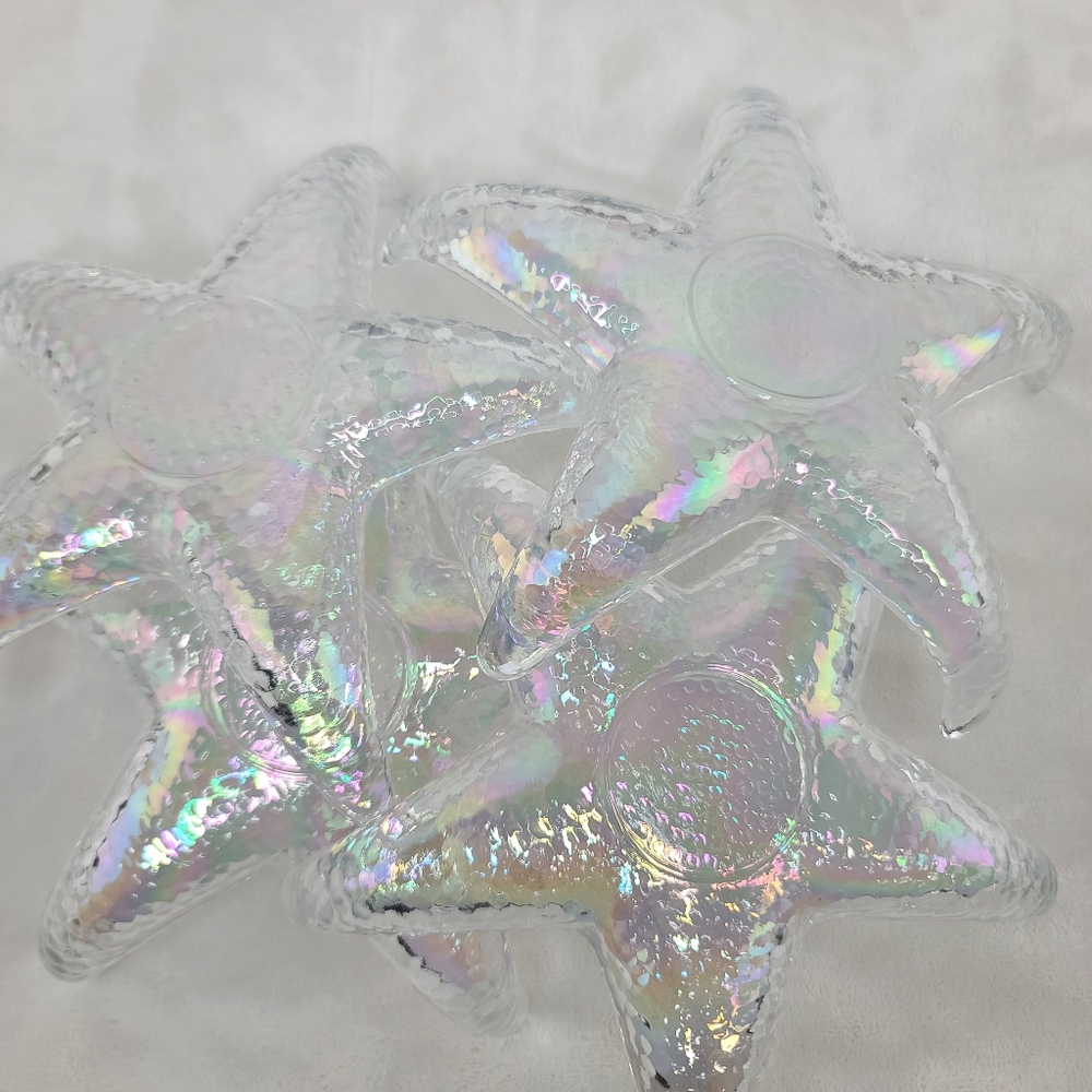 Akcam (4) Vintage Iridescent Starfish Appetizer/Tidbit Dishes Handmade in Turkey - Picture 13 of 17